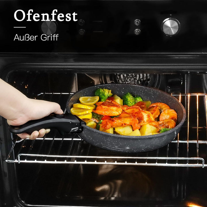 GiPP Pfannenset Topfset mit Abnehmbarer Griff, 15Plus-Teilig Kochtopf Induktion mit Keramik Antihaft