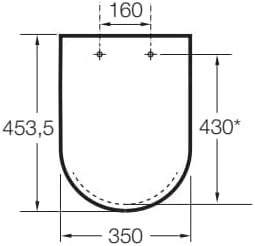 Roca A80147200B Sitz und Deckel Supralit, gedämpft, Kollektion The Gap Square, Weiss, 43 x 35 W