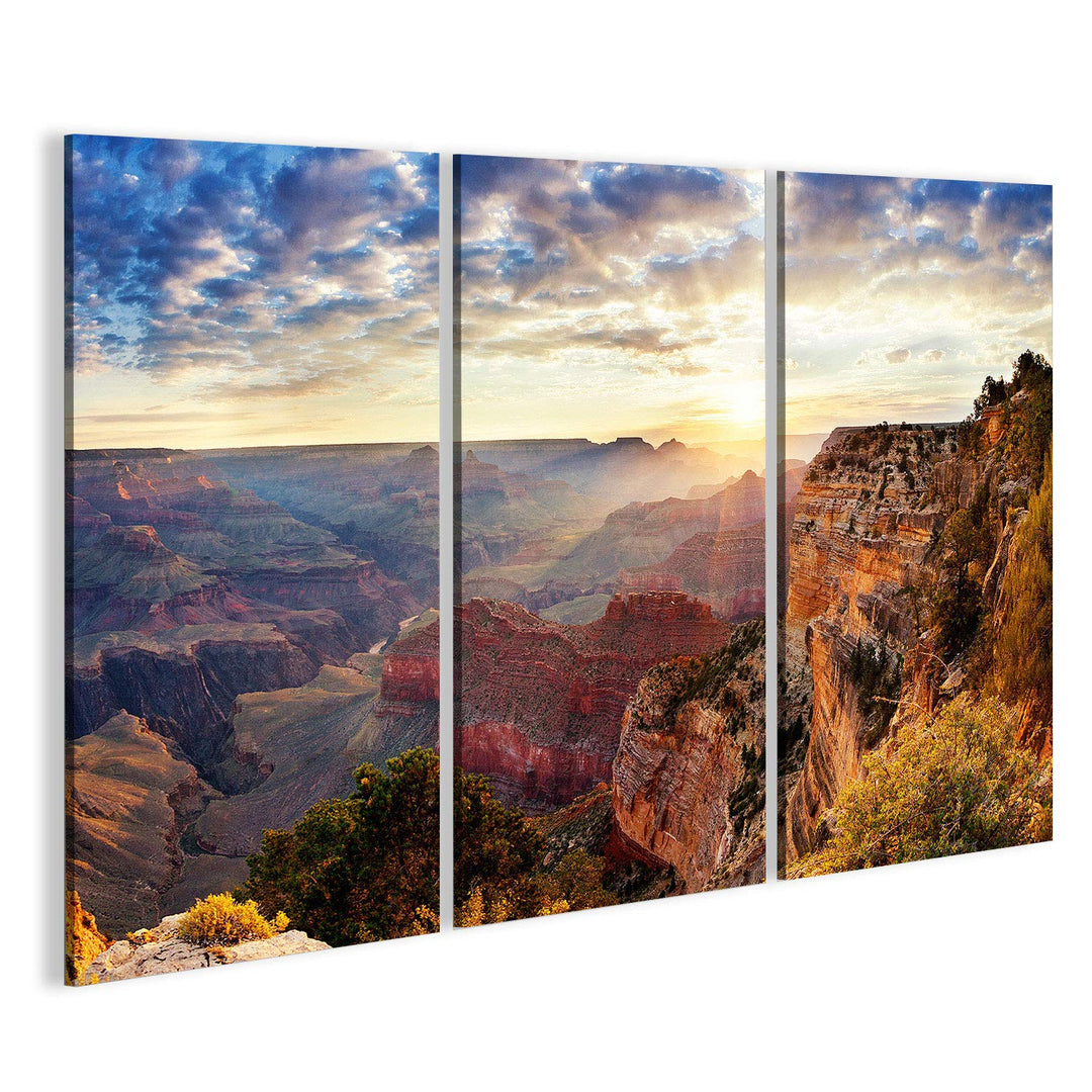 islandburner Bild Bilder auf Leinwand Grand Canyon Sonnenstrahlen Arizona Poster, Leinwandbild, Wand