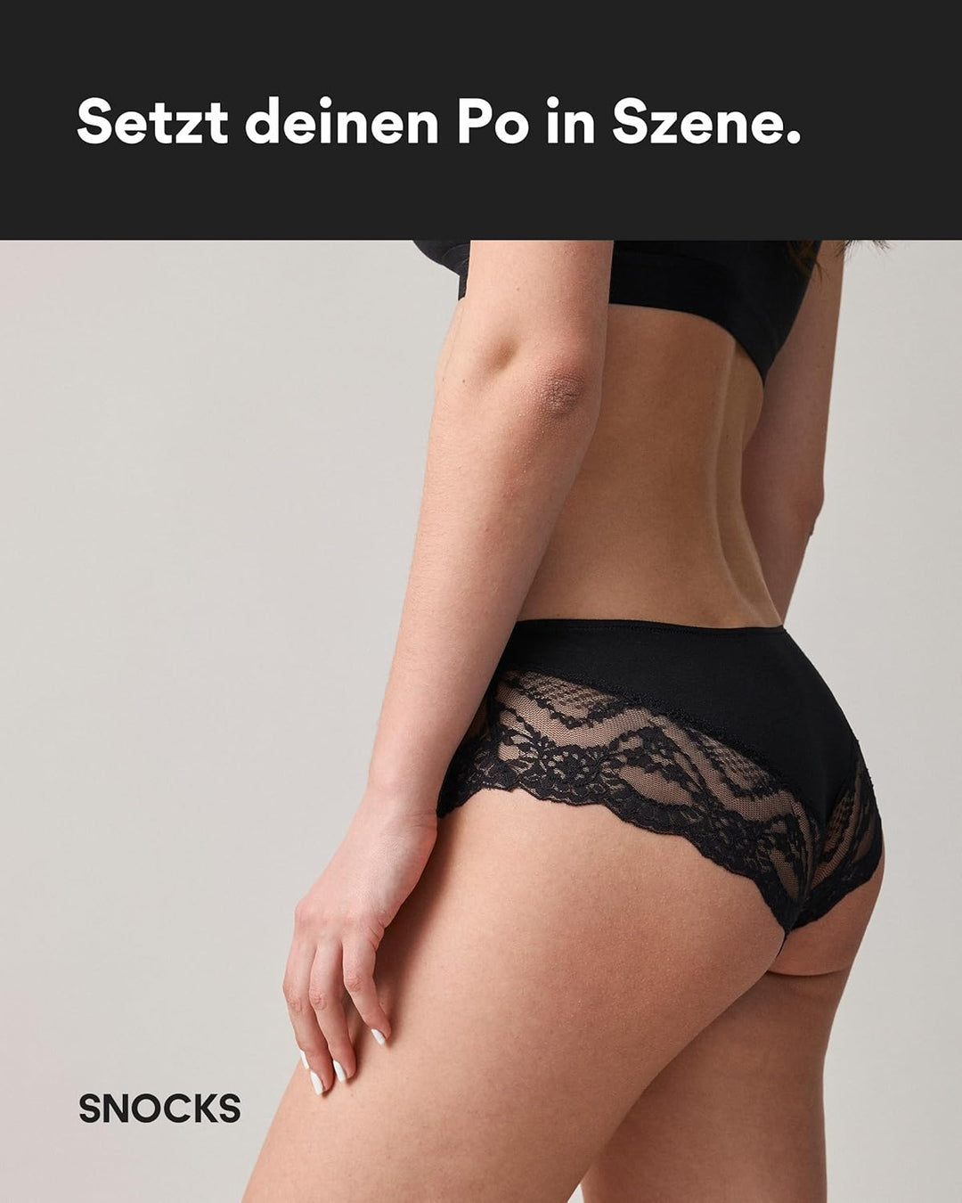 Snocks Hipster Panties mit Spitze 3er Set Gr. XS-XL (34-42) I Hipster High Waist I Hipster Panty mit
