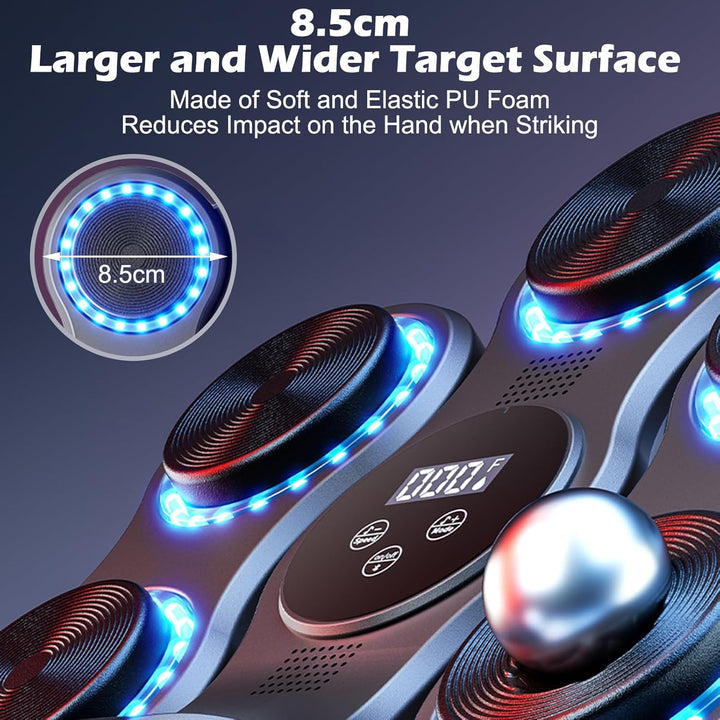 Music Boxing Machine für Erwachsene, Musikboxing Maschine mit LED-Lichtern, Bluetooth, 9 Geschwindig