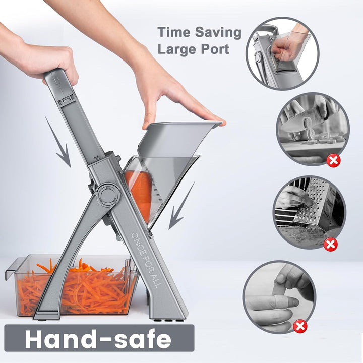 SupMakin Gemüseschneider, Once for All Verstellbar Gemüsehobel Genius Mandoline Vegetable Slicer Kar