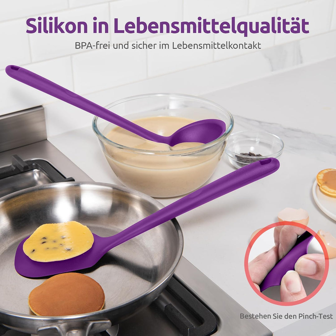U-Taste 5 Stück Silikon Küchenhelfer, 315℃ hitzebeständiger, Lila | Kochutensilien, antihaftbeschich