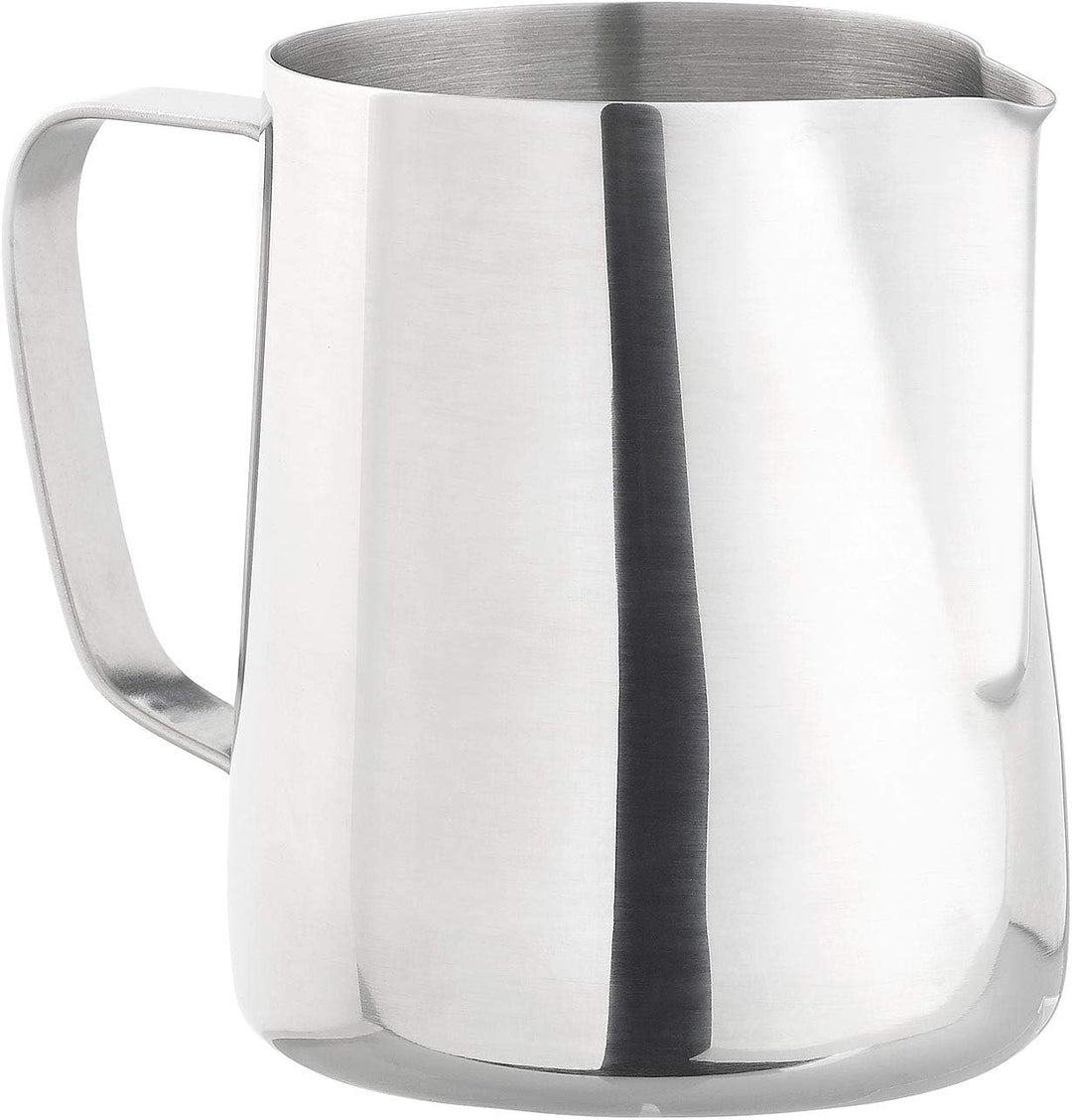 Milchkännchen: 2er-Set Edelstahl-Kännchen zum Aufschäumen, mit Mess-Skala, 580 ml (Milchschaumtöpfe,