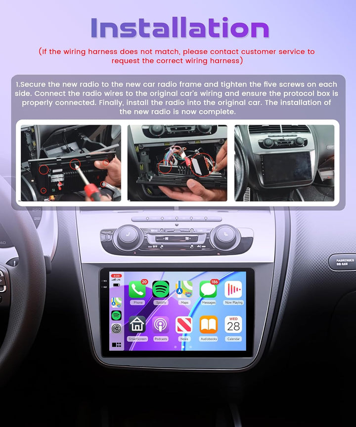 Rimoody 4G+64G Android 15 Autoradio für Seat Altea 2004-2015 Toledo 2004-2009 Wireless Carplay Andro