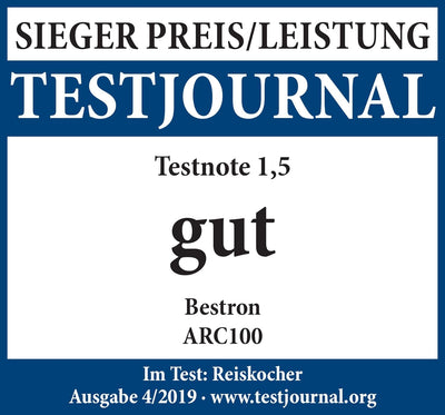 Bestron Reiskocher für 4-6 Personen, inklusive Dampfgar-Aufsatz, Messbescher & Reislöffel, mit Antih