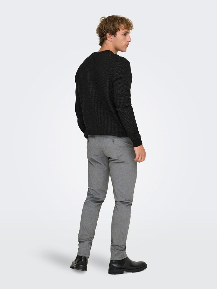 ONLY & SONS Male Chino Hose ONSMARK Slim Fit Chino Hose 28W / 30L Medium Grey Melange, 28W / 30L Med