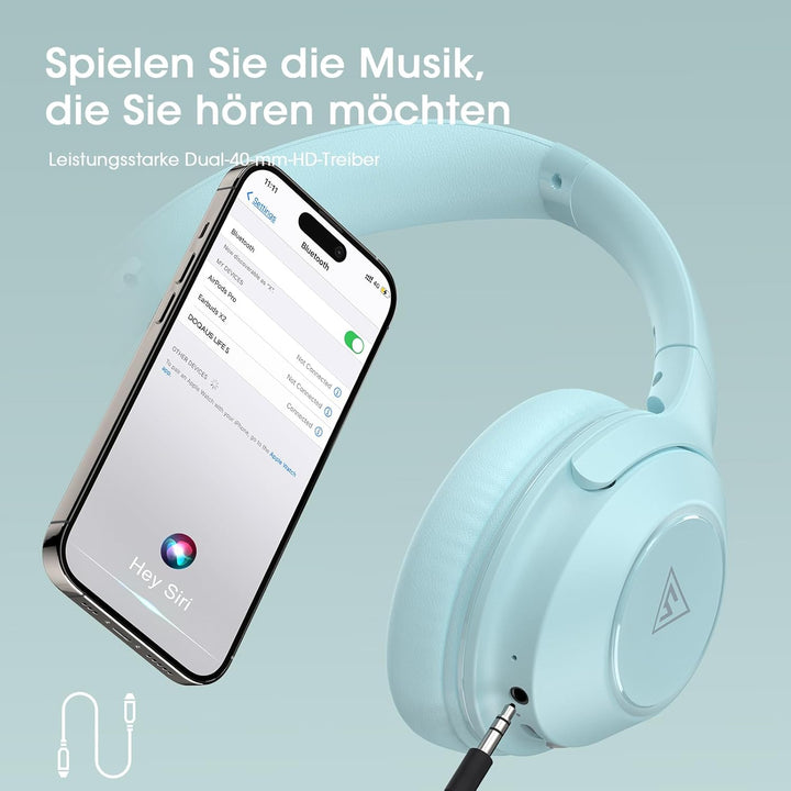 DOQAUS Kopfhörer Kabellos Bluetooth,70Std Kopfhörer Over Ear mit, Bluetooth 5.4 Kpfhörer mit Kabel,