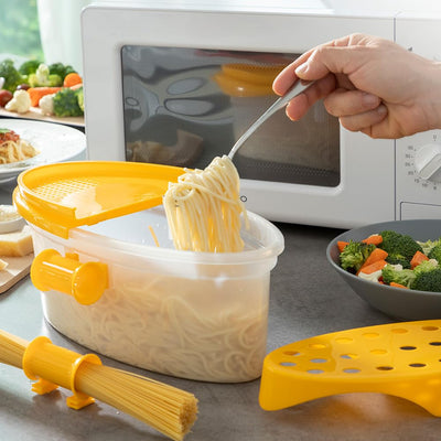 InnovaGoods® Mikrowellen-Nudelkocher 4-in-1 mit Zubehör und Rezepten Pastainest, schnell und einfach