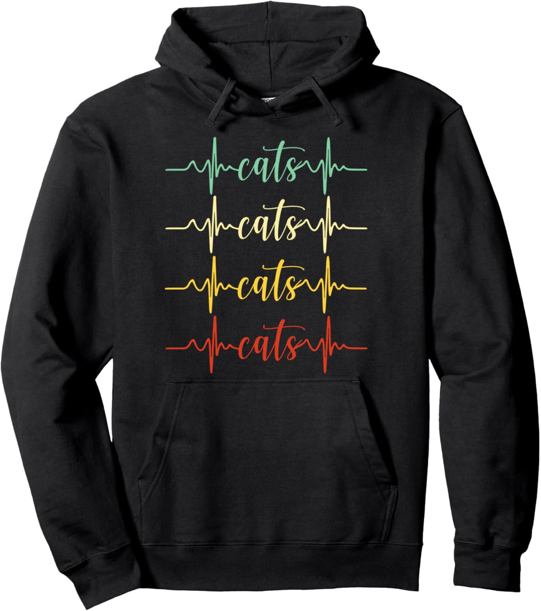 Vintage Katze Trendy niedlich Retro Katzenpfote Kitty Cat Pullover Hoodie