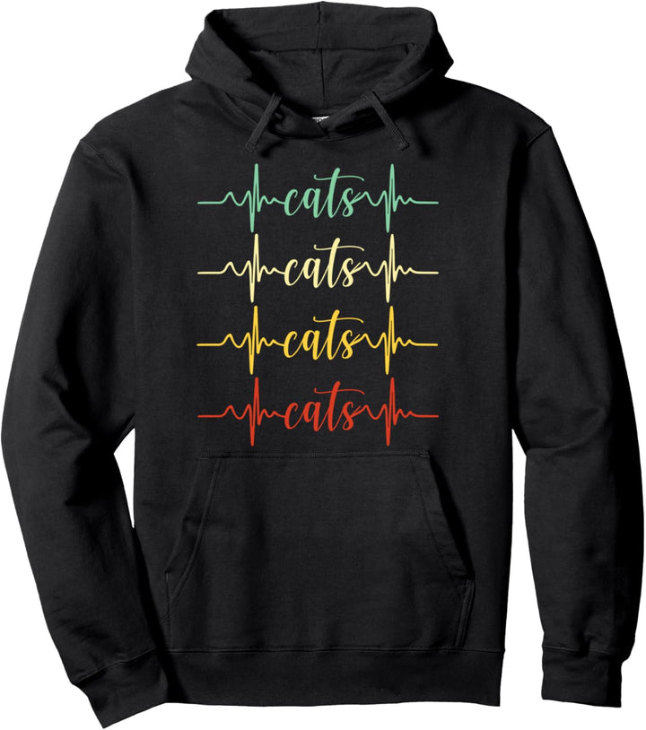 Vintage Katze Trendy niedlich Retro Katzenpfote Kitty Cat Pullover Hoodie