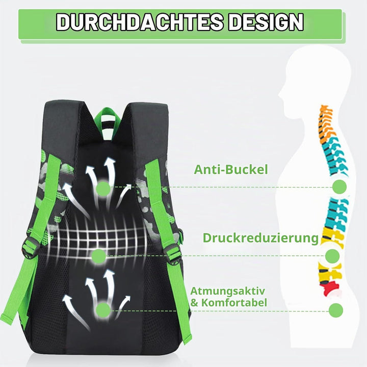 Amythe Kinderrucksack Schulrucksack Jungen Teenager, Lässiger Daypack Schule Leichter aus Nylon, 15-