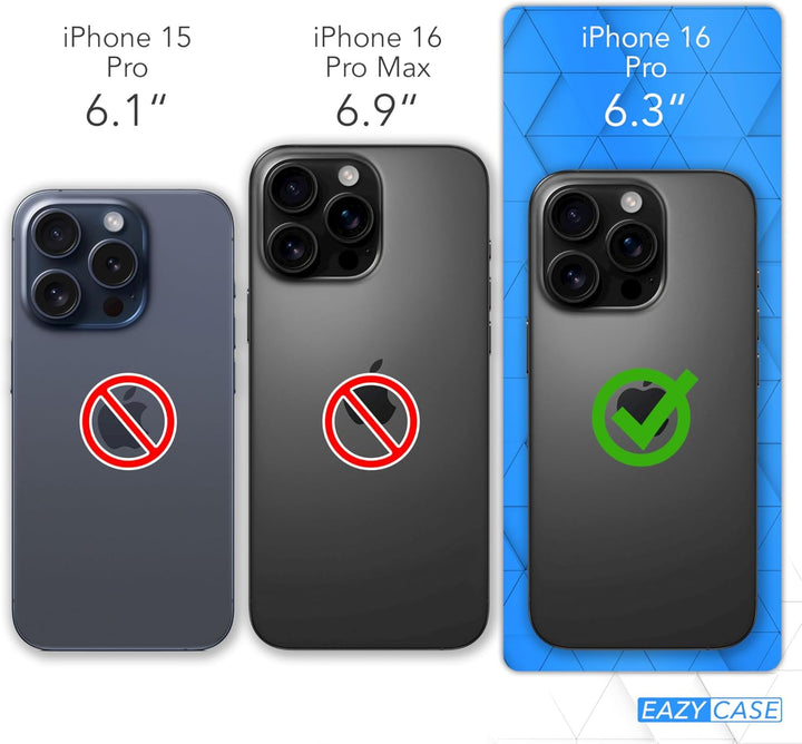 EAZY CASE - Handykette kompatibel mit iPhone 16 Pro Kette zum Umhängen Stossfest Handyhülle für Appl