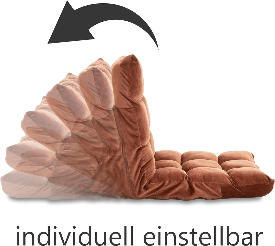 Nexos Trading Relax-Lounger 53x52x60cm braun Bodensofa verstellbar Relax-Sofa Bodenstuhl Jugendsesse