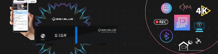 GigaBlue UHD Trio 4K PRO - Combo Tuner, W-LAN 1200Mbps, 1 x DVB-S2X Tuner, 1 x DVB-C/T2 Tuner