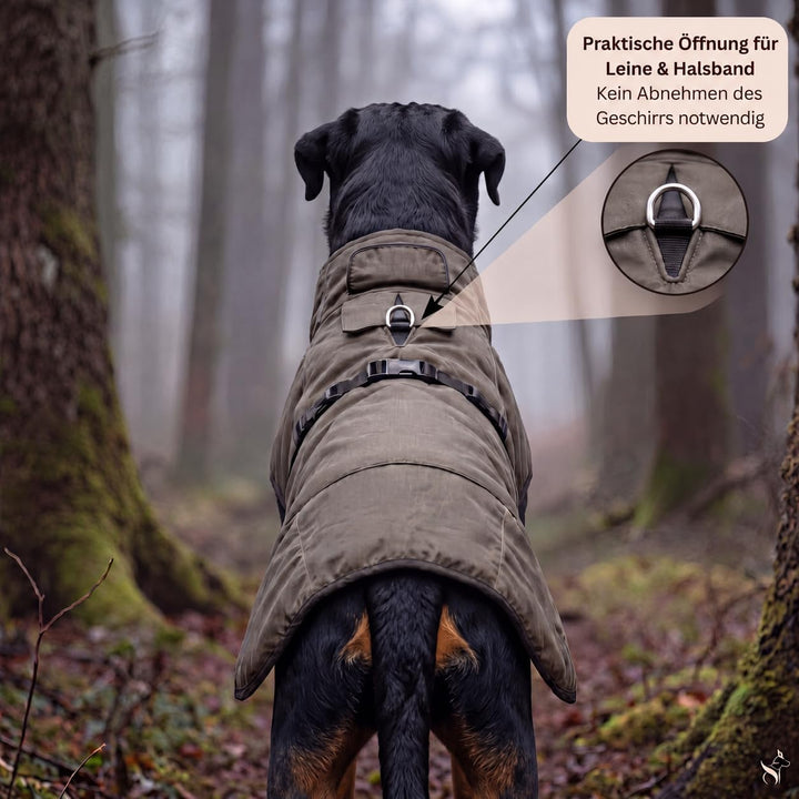 Regenmantel Hund wasserdicht mit Fleece-Futter – Hundemantel wasserdicht - Hundemantel warm - Regenm
