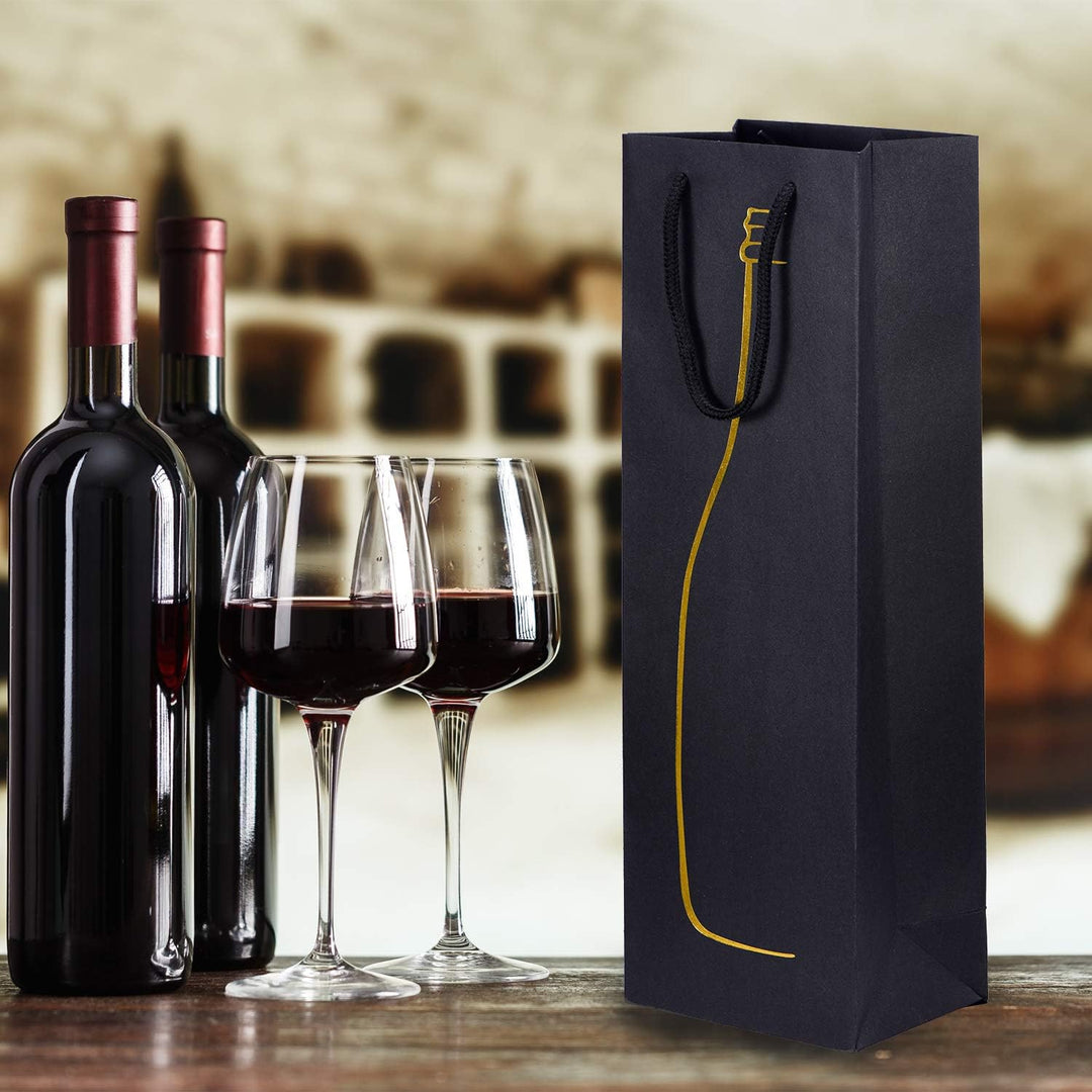 10 Flaschentüten Geschenktüten für Wein Prosecco und Champagner 40 x 12 x 9 cm Flaschen Silhouette,
