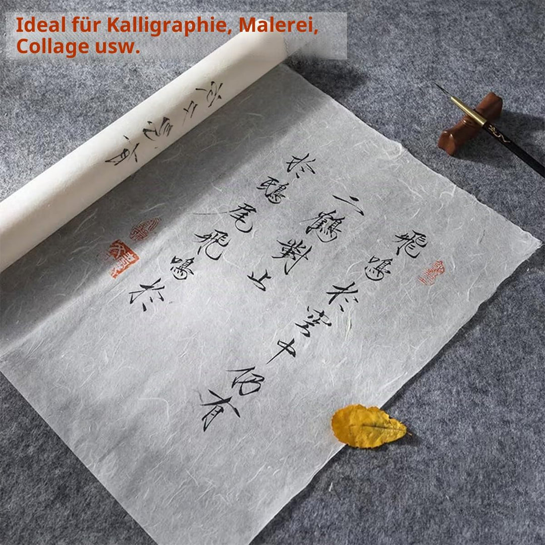 InnoStars Maulbeerpapier, 6 Rollen 30 x 180cm Reispapier, Naturfaser Textur, Japanisches Washi-Liefe