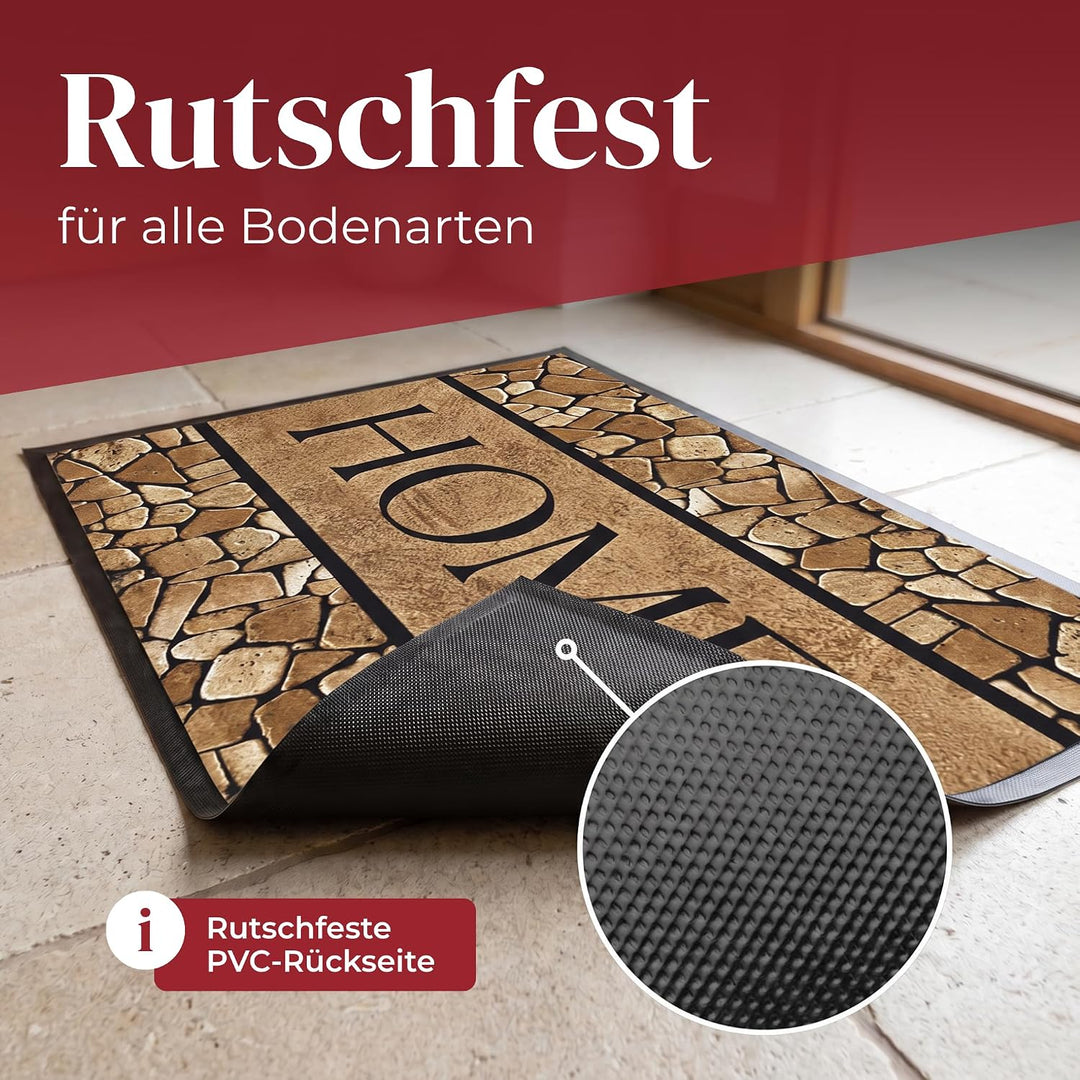 Hochwertige Fussmatte 60x80 cm (Large) – Schmutzfangmatte für Innen &amp; Aussen, rutschfest mit hoher S