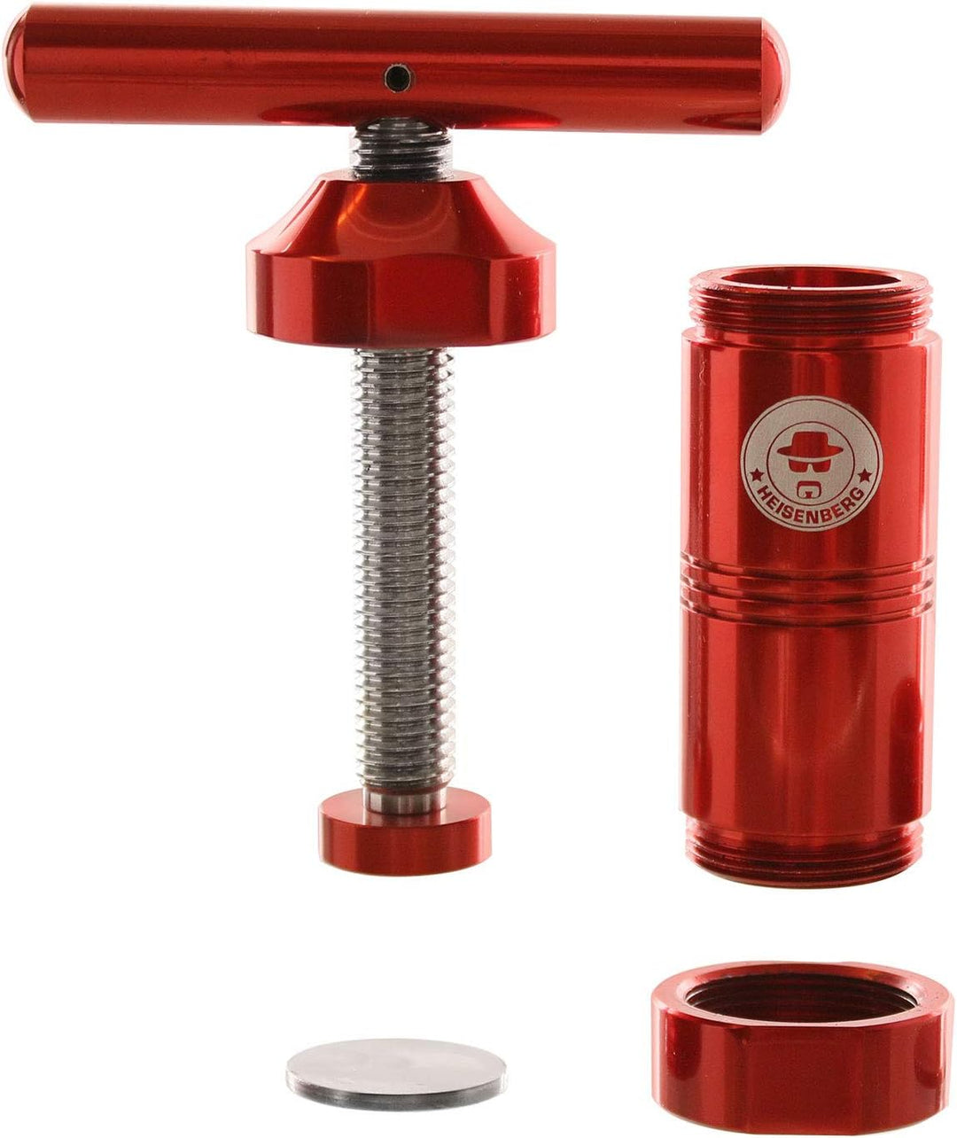 Heisenberg Pollenpresse Höhe: 120mm, Durchmesser: ∅ 40mm (Rot, Aluminium) Aluminium Rot, Aluminium R