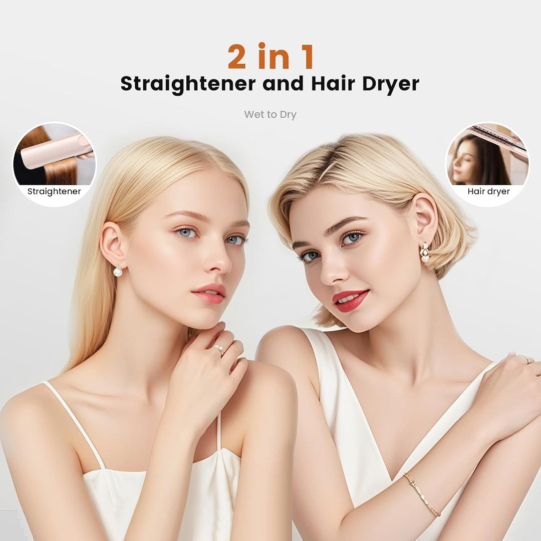 OKWRAP Air Haarglätter, Air Straight Glätteisen mit Luft, 2in1 Glatt- und Föhnstyler, Luft-Airstyler