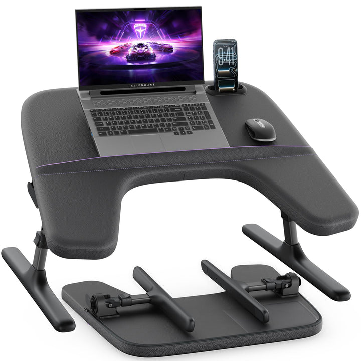 SAIJI Laptop Ständer für Bett und Sofa, Höhen und Neigungsverstellbarer Laptop Tisch mit Weichen Arm