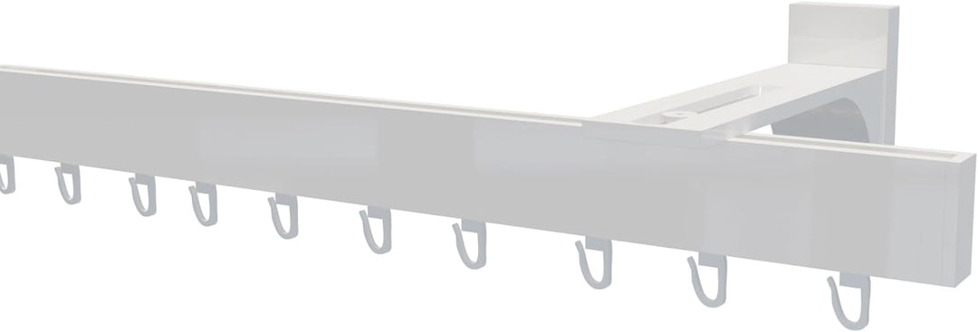 indeko BERN, eckige Gardinenschiene mit Innenlauf aus Aluminium auf Mass, 1-Lauf, weiss, Komplettset