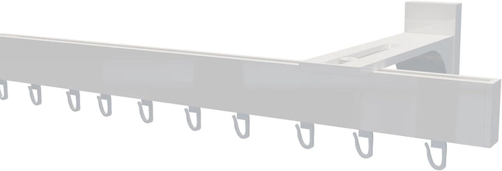 indeko BERN, eckige Gardinenschiene mit Innenlauf aus Aluminium auf Mass, 1-Lauf, weiss, Komplettset