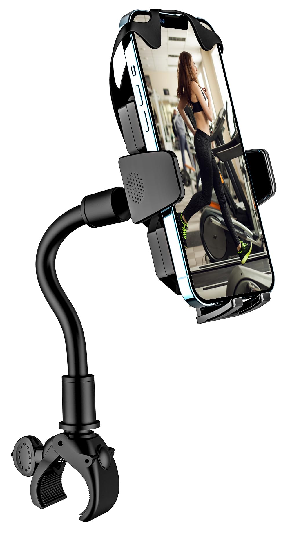 woleyi Hometrainer Handyhalterung, Schwanenhals Handy Lenkerhalterung für Laufband Heimtrainer Cross