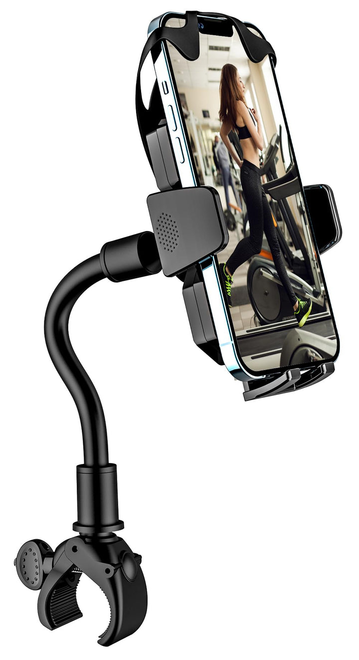 woleyi Hometrainer Handyhalterung, Schwanenhals Handy Lenkerhalterung für Laufband Heimtrainer Cross