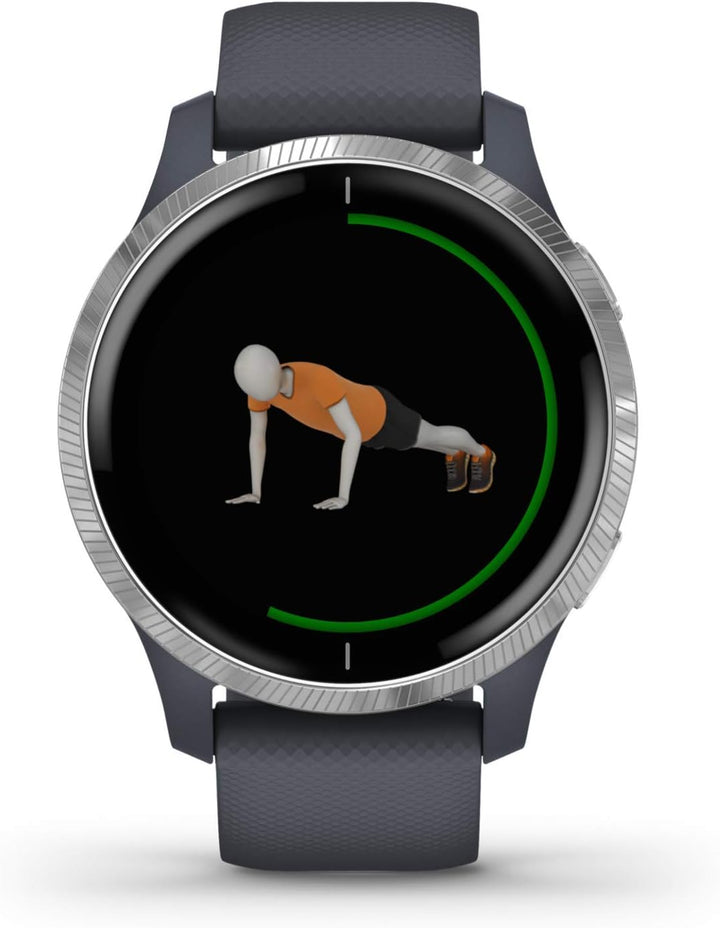 Garmin venu – wasserdichte GPS-Fitness-Smartwatch mit AMOLED Display, Trainingsplänen & animierten Ü