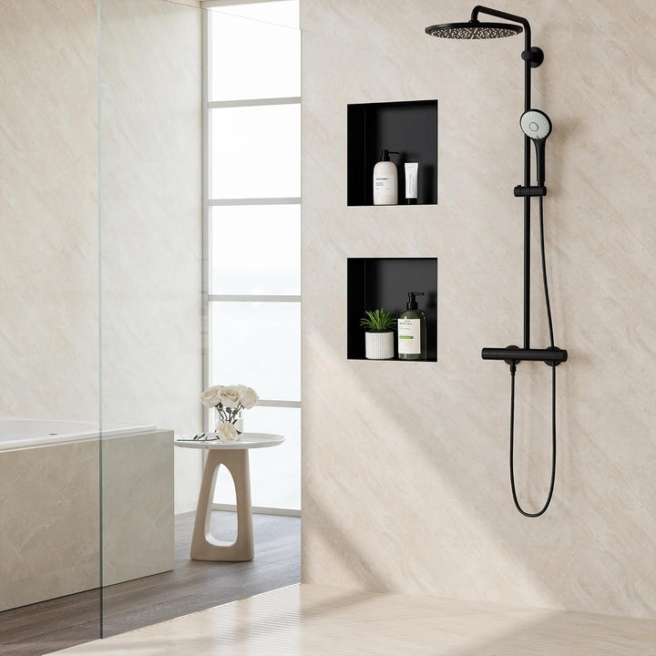 Neodrain Wandnische Dusche Edelstahl Randlos Einzelregal Lagerung Duschnische für Badezimmer 30 x 30