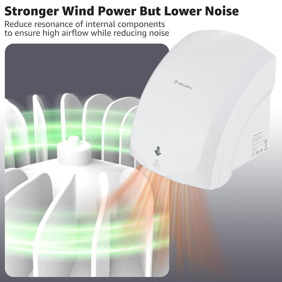 Modunful Automatischer Handtrockner Infrarotsensor Handtrockner für Badezimmer zu Hause, Extra Leise