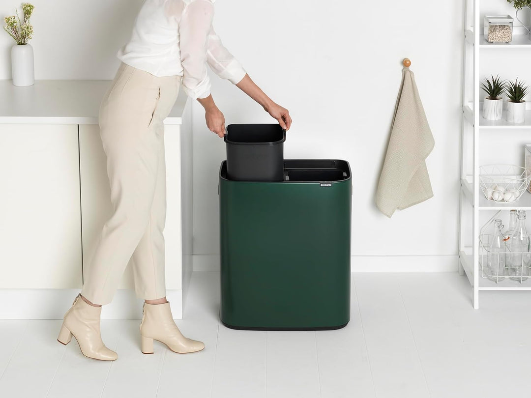 Brabantia Recycling-Abfalleimer, Pine Green, 2x 30L 2 Inneneimer (2 x 30L) Pine Green, 2 Inneneimer