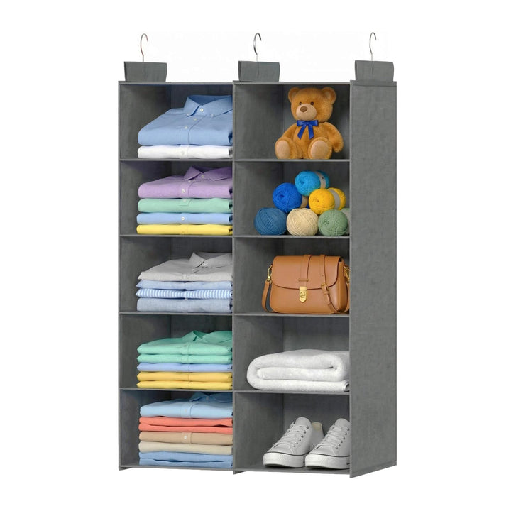 ALLTIDYUP Doppelreihe Hängeregal, Schrank Organizer für Kleidung, Faltbarer Kleiderschrank Organizer