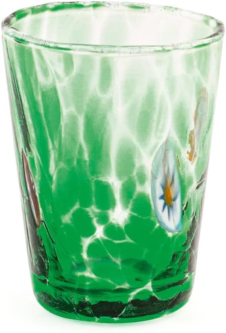 H&h set 6 bicchieri veneziano in vetro, multicolore, cl 5