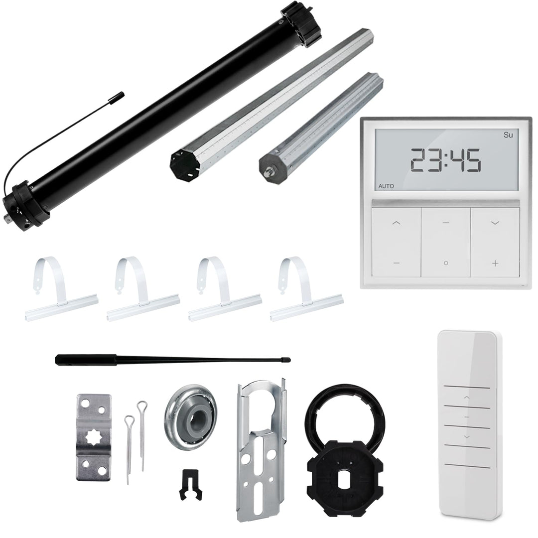 NOBILY Rolladen-Komplett-Set f. 60mm Achtkantwelle Mechanischer Funk Maxi-Rolladenmotor 20Nm + Rolla