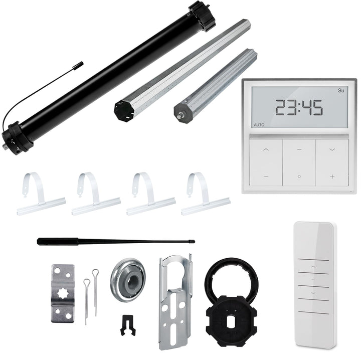 NOBILY Rolladen-Komplett-Set f. 60mm Achtkantwelle Mechanischer Funk Maxi-Rolladenmotor 20Nm + Rolla