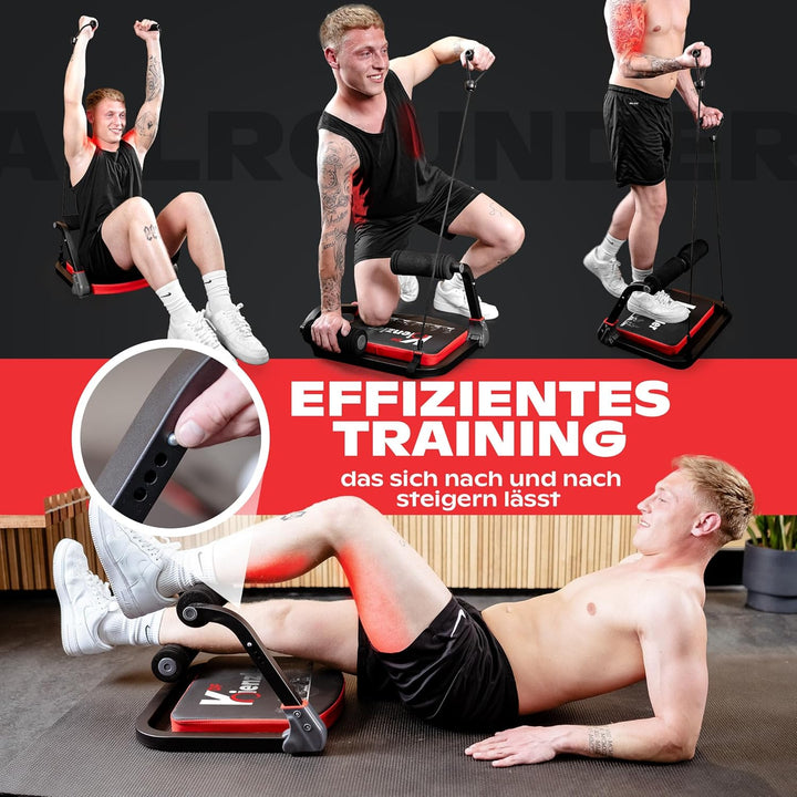 Fitnessgerät für Zuhause - Bauchtrainer - Bauchmuskeltrainer, Rückentrainer, Home Gym - Zusammenklap