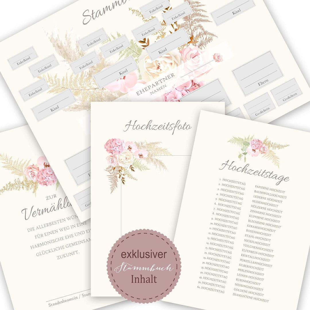 Stammbuch der Familie personalisiert Fanon beige A4 ca. 24 x 31 cm Familienstammbuch Stammbücher Han