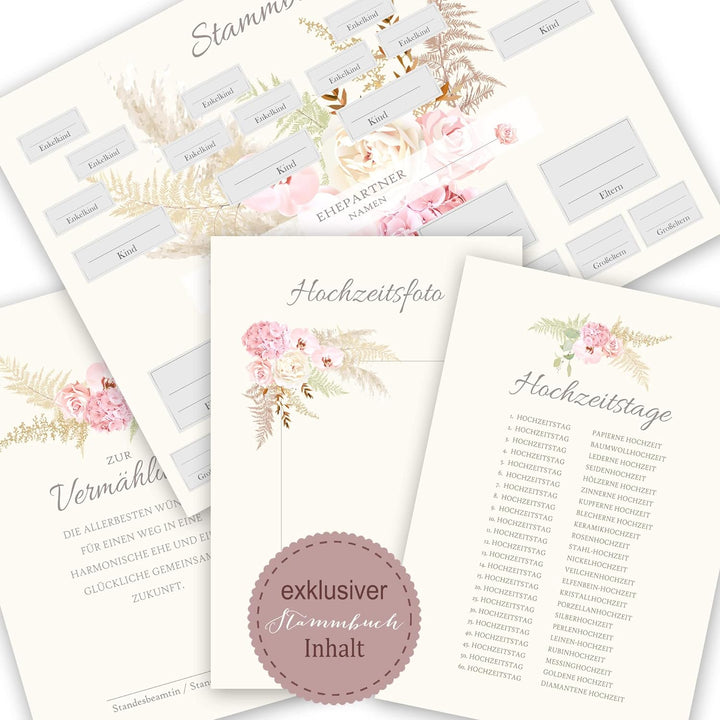 Stammbuch der Familie personalisiert Fanon beige A4 ca. 24 x 31 cm Familienstammbuch Stammbücher Han