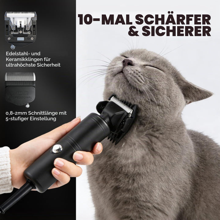 CGOLDENWALL 300W Hundeschermaschine Profi, 2000-6600U/min Stufenlose Geschw.,, Schwarz