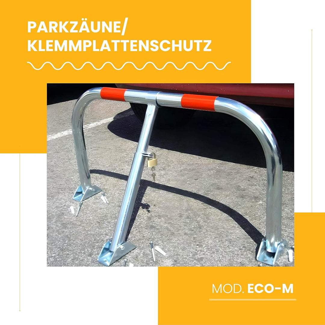 PARKING FACIL | Parkplatzsperre/Parkbügel zum Sichern von Parkplätzen Modell ECO-M | Vorhängeschloss