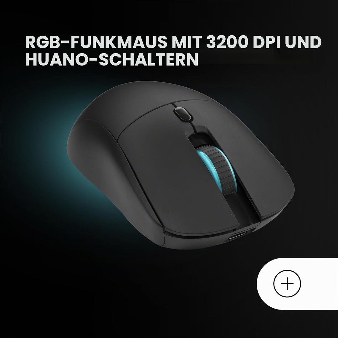 Mars Gaming MCPWTKL, Kabelloses Gaming-Combo, DualPro Link 2.4GPRO-Technologie, TKL FRGB Rainbow Tas