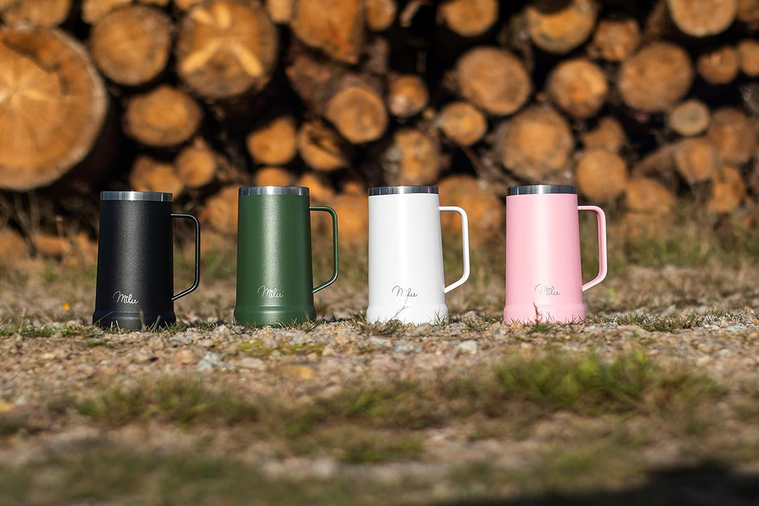 Milu Bierkrug Edelstahl isoliert | Bierglas mit Deckel | Thermobecher | Bier Geschenk für Männer, Pa