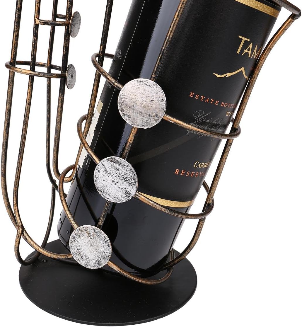 Tooarts Saxophon Weinflaschenhalter Getränkeflaschehalter Metall-Skulptur