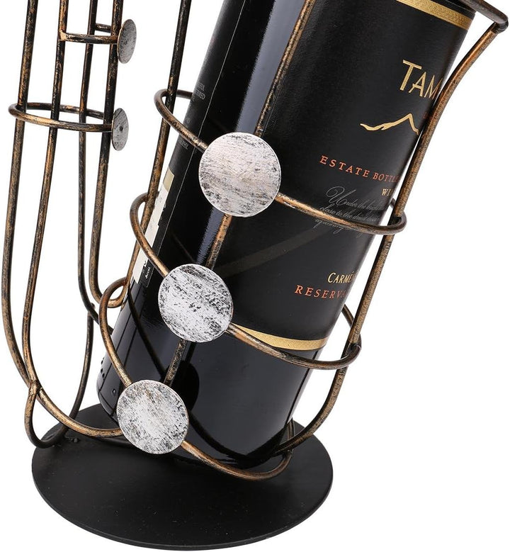 Tooarts Saxophon Weinflaschenhalter Getränkeflaschehalter Metall-Skulptur