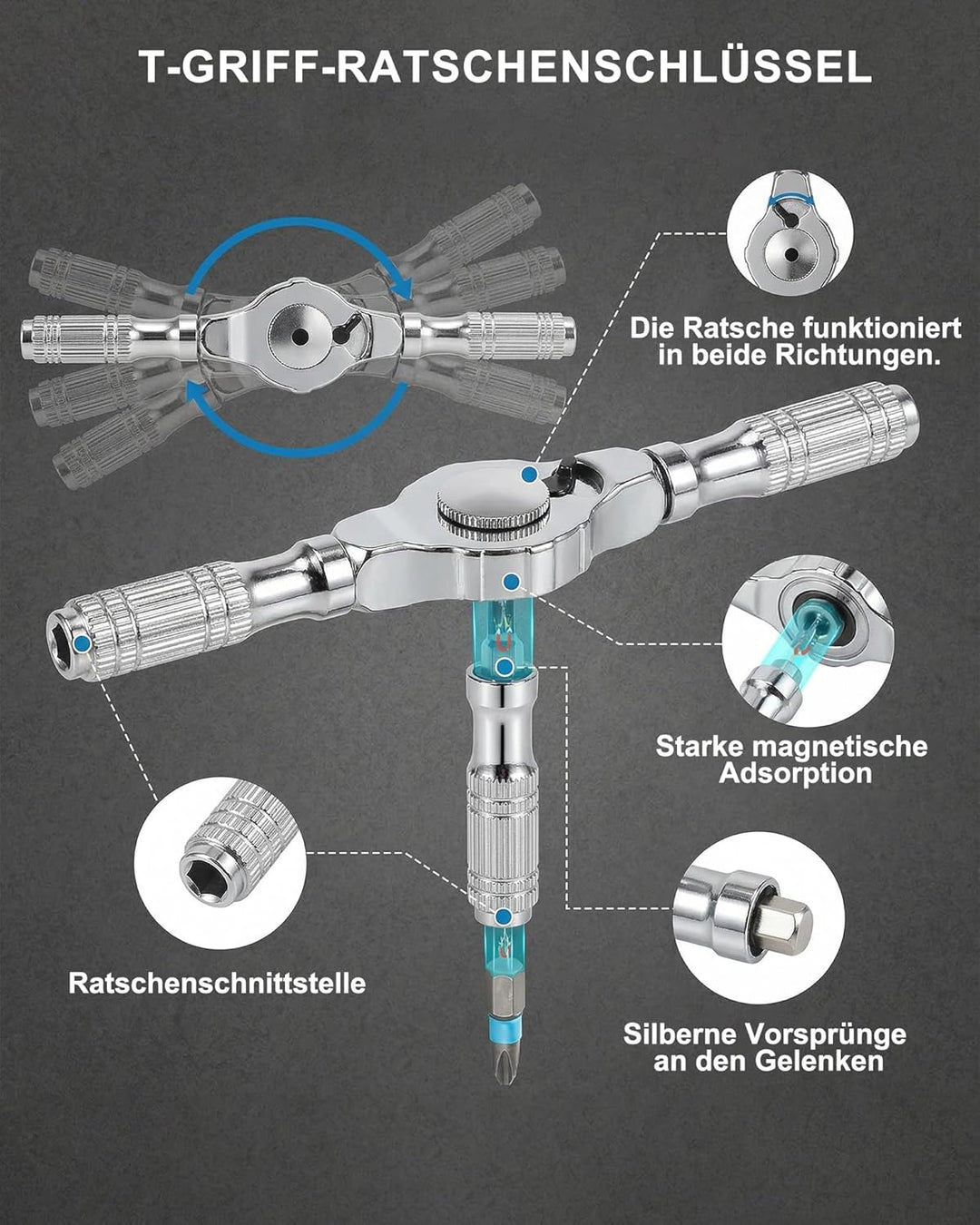 66-in-1 Ratschen Schraubendreher Set - Magnetisch Ratschenschraubendreher, 66-in-1