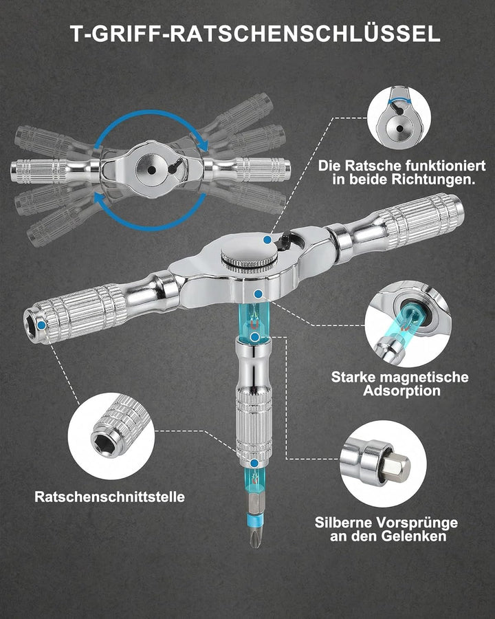 66-in-1 Ratschen Schraubendreher Set - Magnetisch Ratschenschraubendreher, 66-in-1