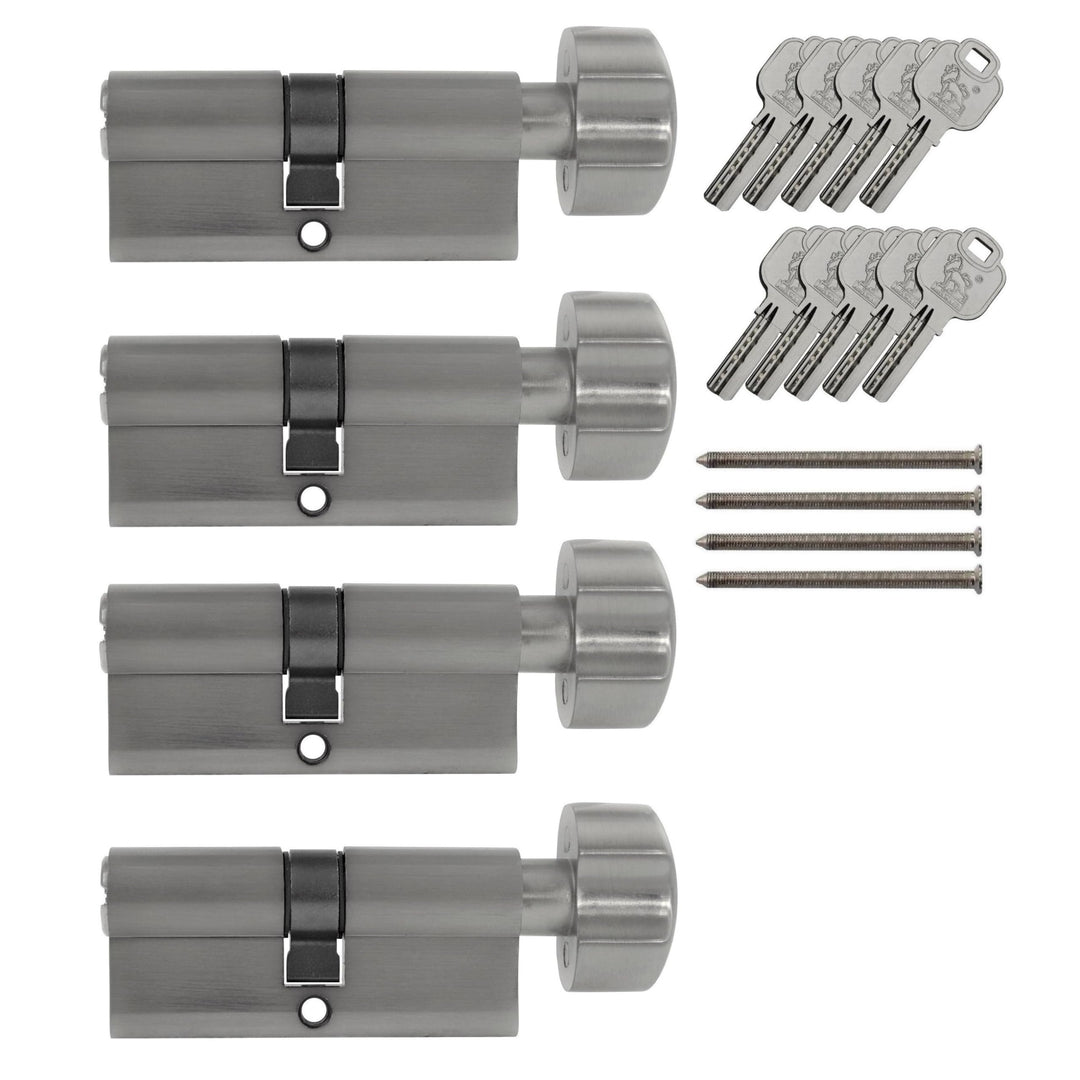 4x Knaufzylinder gleichschliessend 60 mm 30/30 KD inkl. 10 Wendeschlüssel